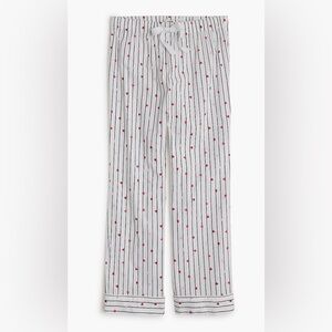 J. Crew Women’s Small Cropped cotton pajama pants in Heart Print AS448